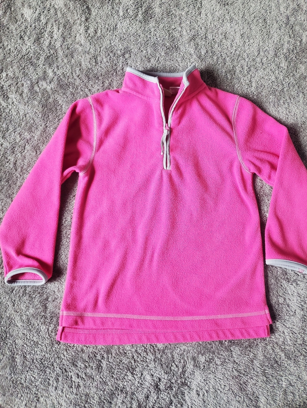 Girls 4T Long Sleeve Shirt MAGENTA PURPLE FLEECE PULLOVER SWEATSHIRT  Zip Neck